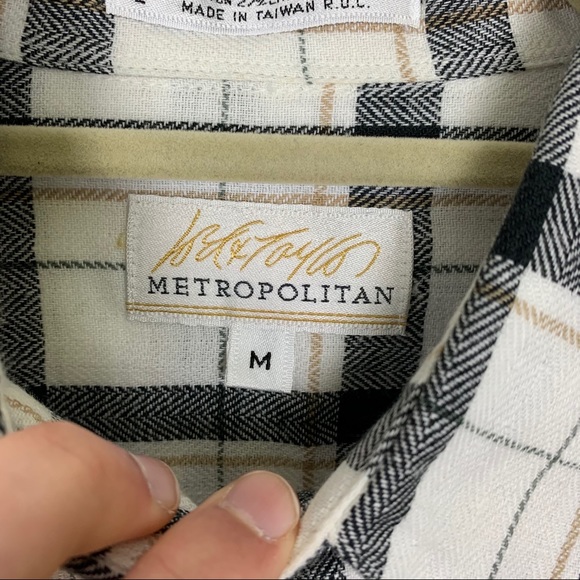 Metropolitan Lord & Taylor Linen Plaid Button Up Shirt - Picture 4 of 10